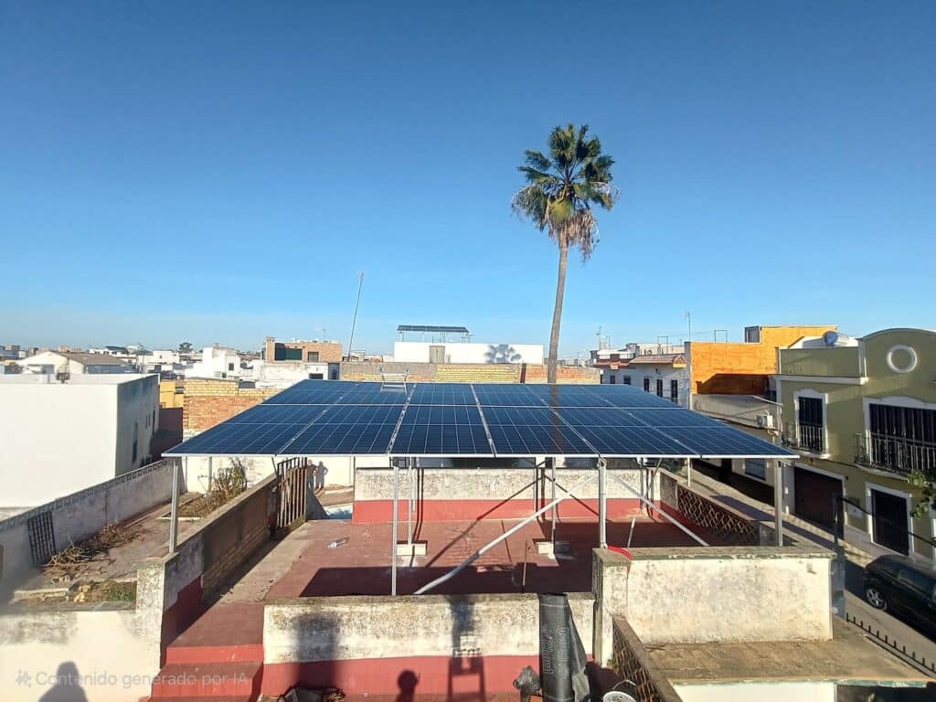 Paneles solares en azotea