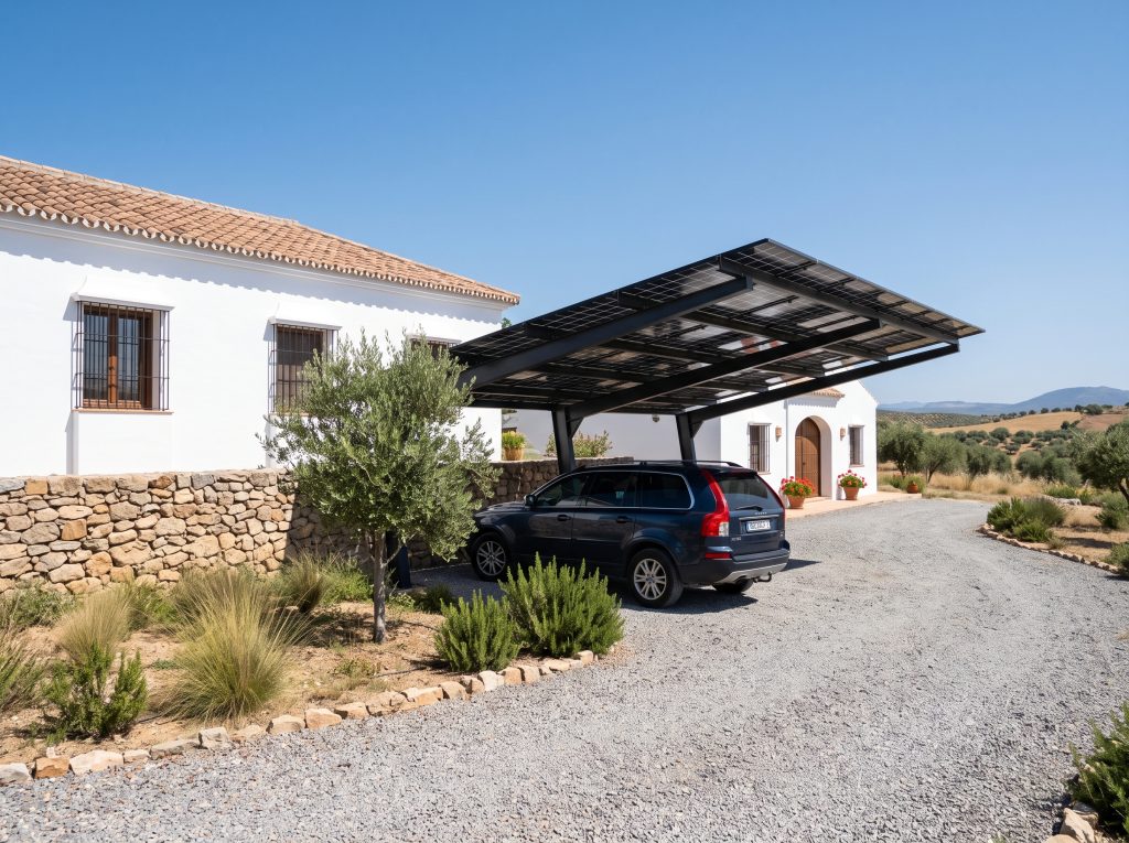 Pérgola solar en vivienda de Sevilla