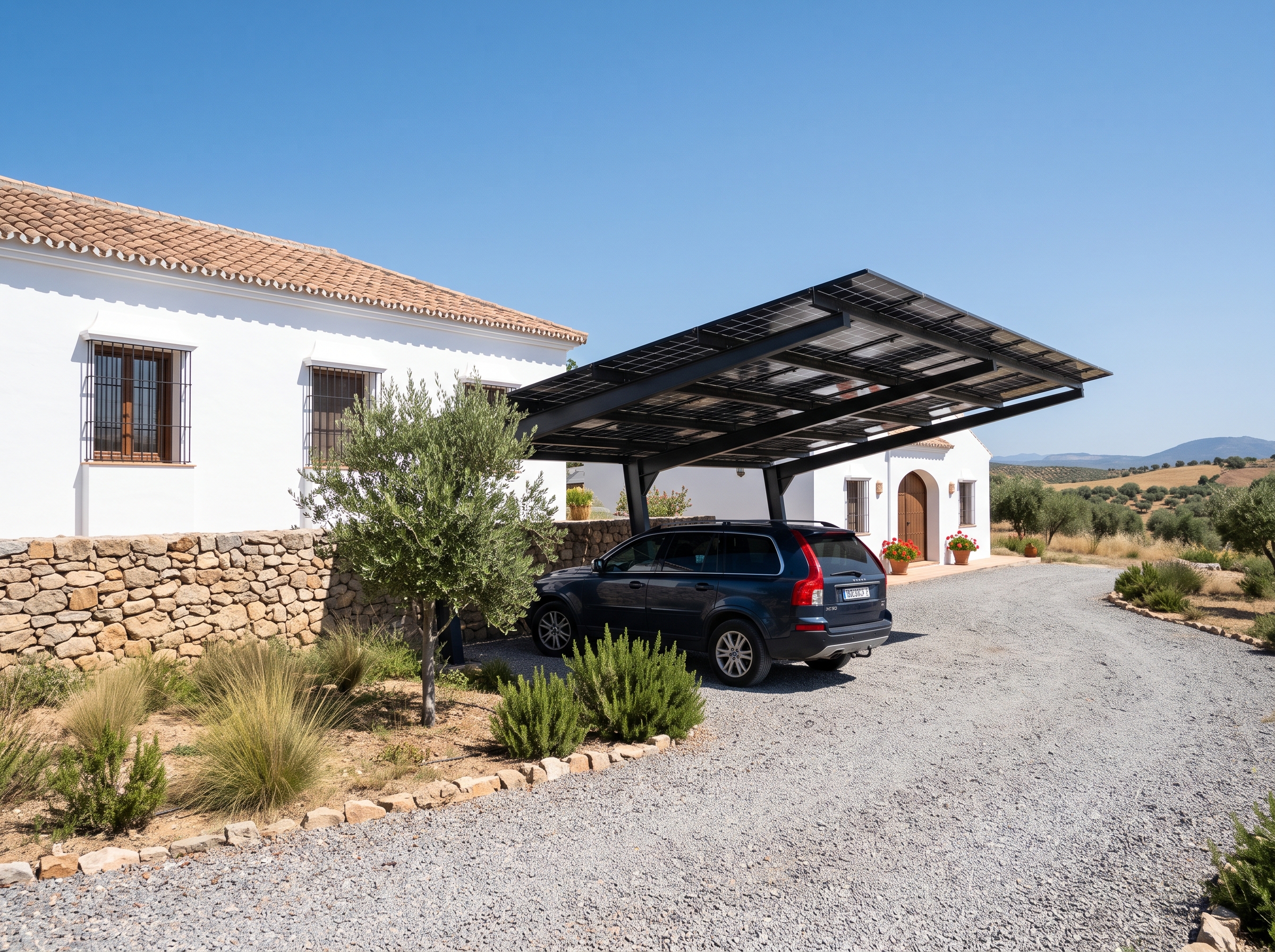 Pérgola solar en vivienda de Sevilla