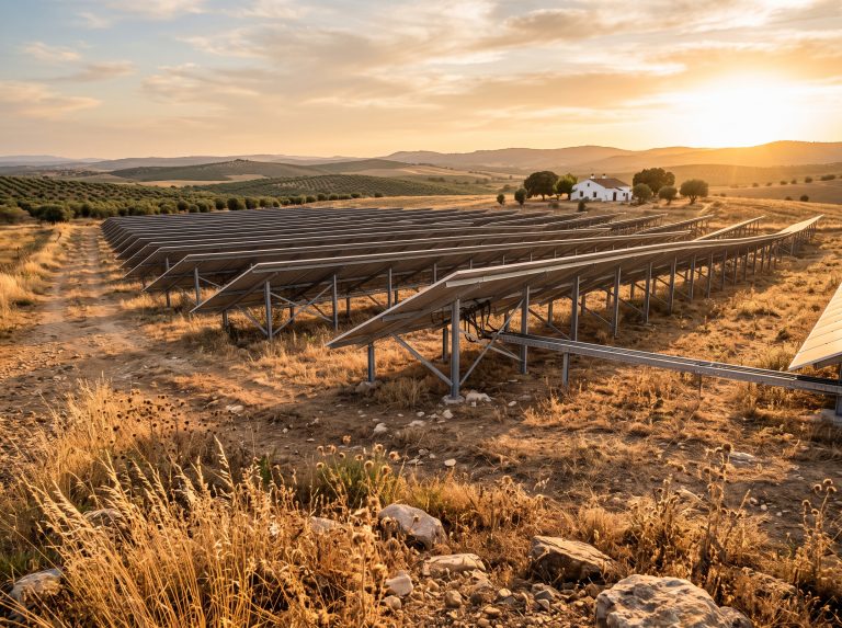 Instalación fotovoltaica sobre terreno rústico en Cádiz