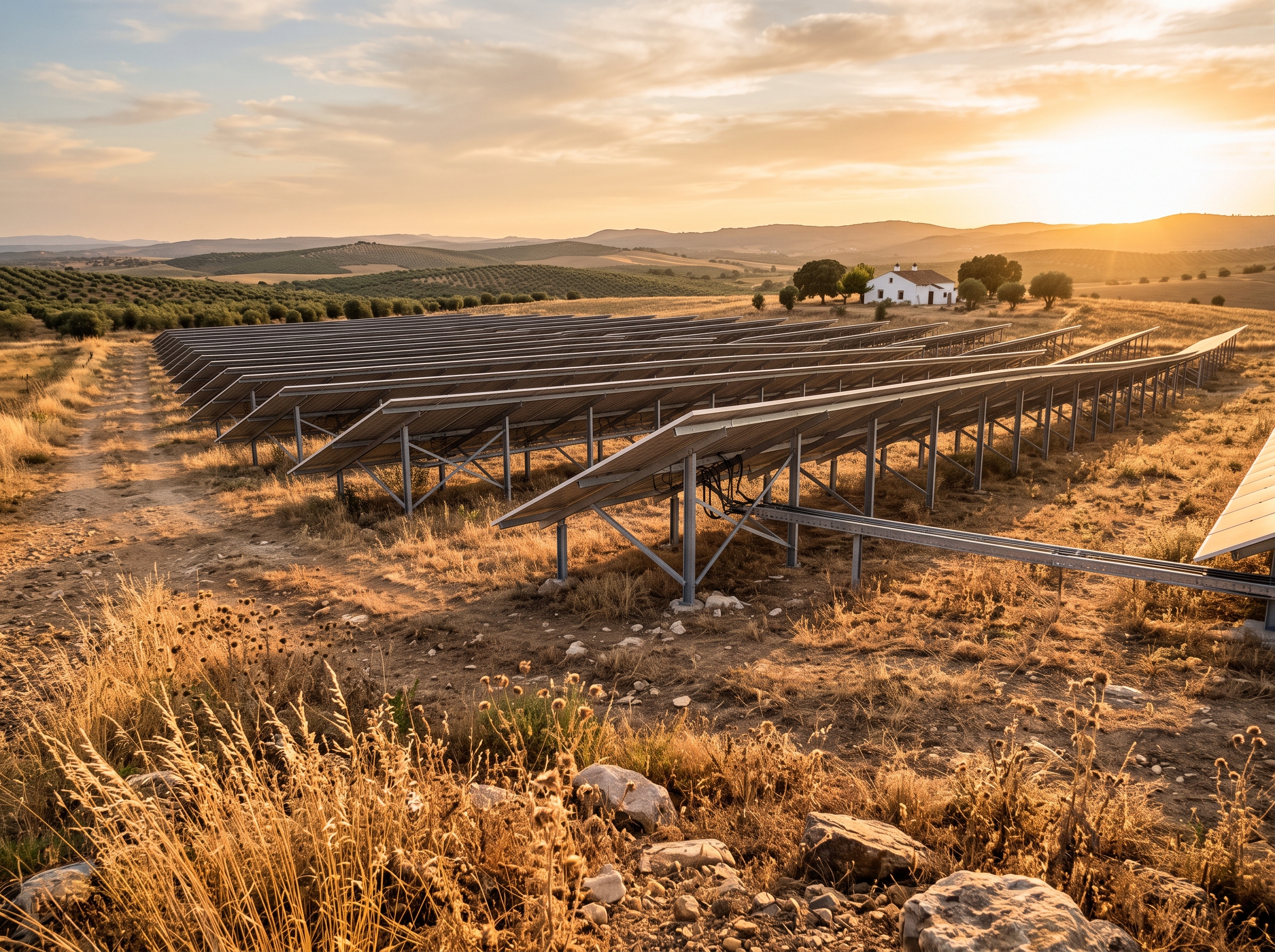 Instalación fotovoltaica sobre terreno rústico en Cádiz